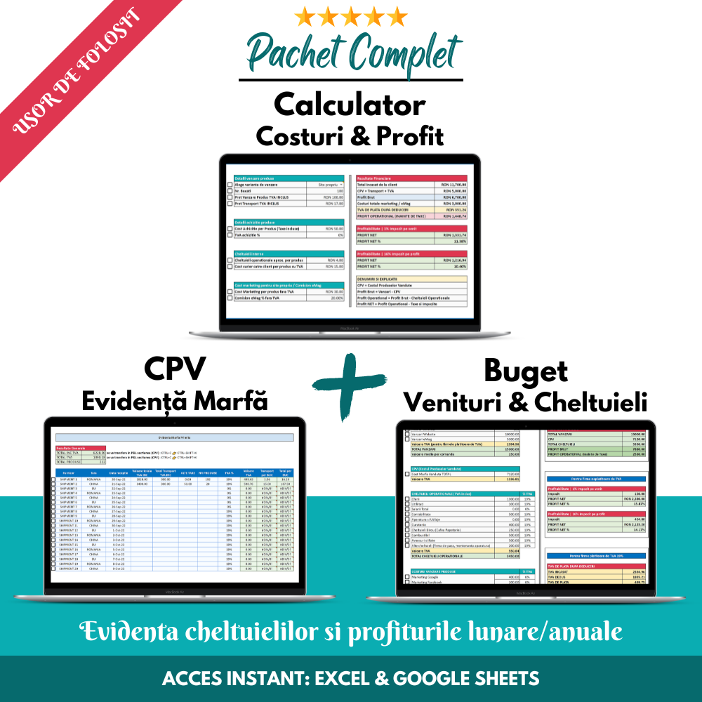 Calculator automatizat de prețuri și profit