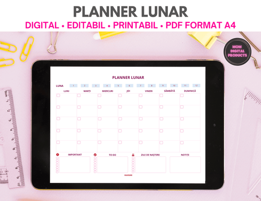 Planner digital zilnic/săptămânal/lunar